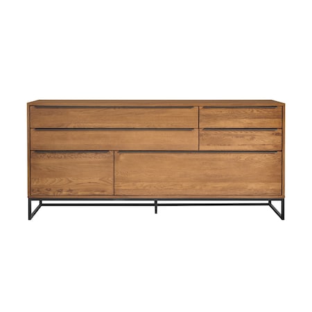 Armen Living Nevada Rustic Oak Wood Sideboard In Balsamico LCNVBUBAL